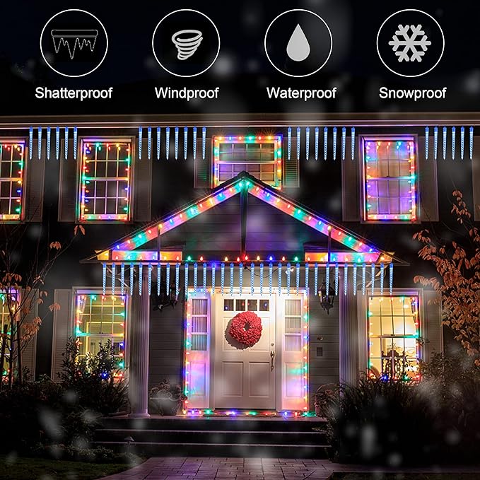 Decoratiune Luminoasa 8 turturi 20-30 cm, 36 LED, 3 metri