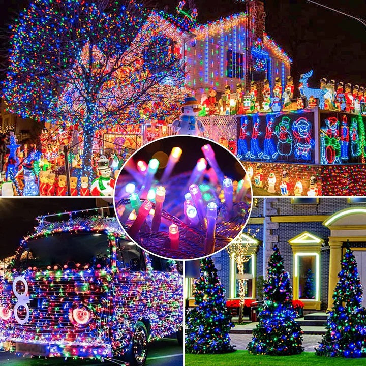 Decoratiune cu Incarcare Solara, 50 metri, 500 led - Multicolora + CADOU