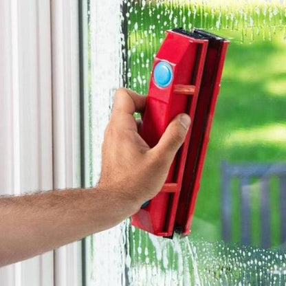 Stergator cu prindere magnetica pentru geamuri subtiri si sistem de siguranta atasat