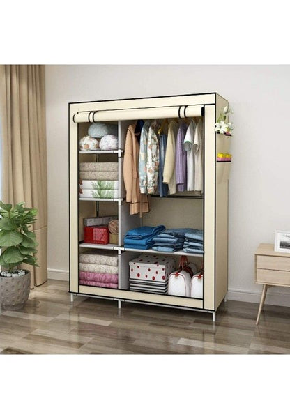 Lichidare de Stoc! Dulap de haine din panza cu schelet metalic 105 x 45 x 175 cm, inchidere cu fermoar vertical, cadrul stabil