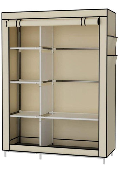 Lichidare de Stoc! Dulap de haine din panza cu schelet metalic 105 x 45 x 175 cm, inchidere cu fermoar vertical, cadrul stabil