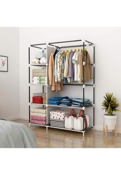 Lichidare de Stoc! Dulap de haine din panza cu schelet metalic 105 x 45 x 175 cm, inchidere cu fermoar vertical, cadrul stabil