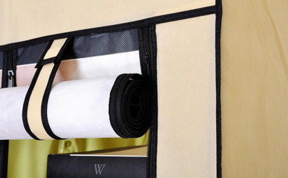 Lichidare de Stoc! Dulap de haine din panza cu schelet metalic 105 x 45 x 175 cm, inchidere cu fermoar vertical, cadrul stabil