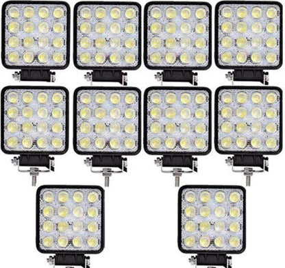 Set 10 proiectoare 16 LED 48W auto OFF-ROAD, IP 67