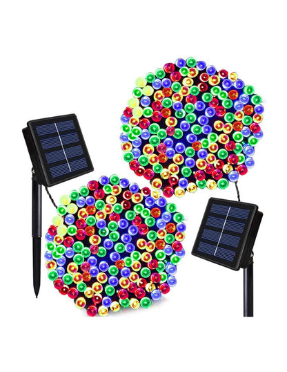 Set 2 x Decoratiune cu Incarcare Solara 100 LED, 10 Metri - Multicolor