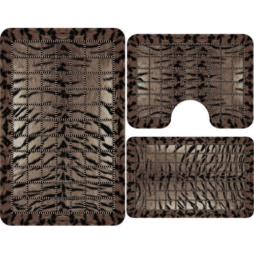 Set 3 covorase antiderapante de baie, Animal Print