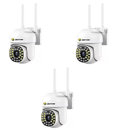 Set 3 x Camere de Supraveghere Video Jortan, 32 Leduri, Rotative, Infrarosu, Rezistanta la apa