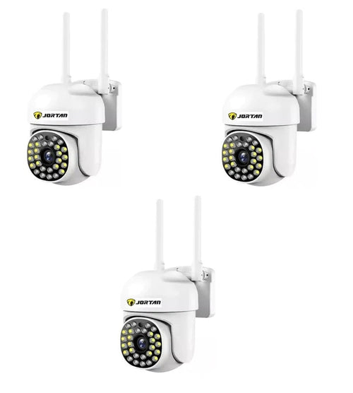 Set 3 x Camere de Supraveghere Video Jortan, 32 Leduri, Rotative, Infrarosu, Rezistanta la apa