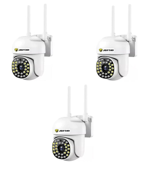 Set 3 x Camere de Supraveghere Video Jortan, 32 Leduri, Rotative, Infrarosu, Rezistanta la apa