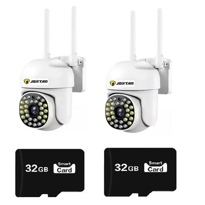 Camera de Supraveghere Video Jortan, 32 Leduri, Rotative, Infrarosu, Rezistanta la apa + Card 32 GB