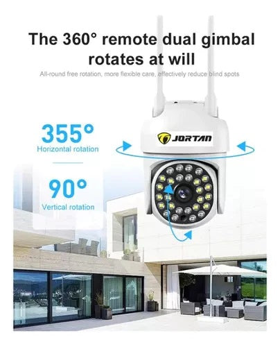 Camera de Supraveghere Video Jortan, 32 Leduri, Rotative, Infrarosu, Rezistanta la apa + Card 32 GB