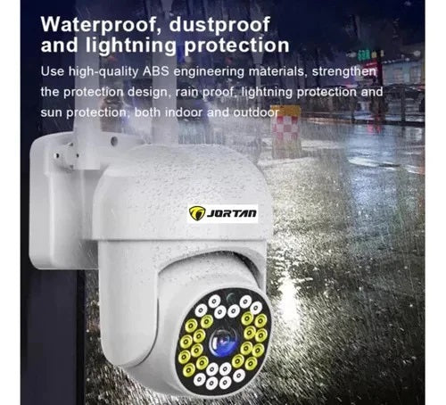 Camera de Supraveghere Video Jortan, 32 Leduri, Rotative, Infrarosu, Rezistanta la apa + Card 32 GB