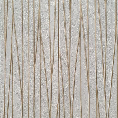 Set 10 x Tapet 3D autoadeziv crem cu fir auriu, 70 X 70 cm x 6mm