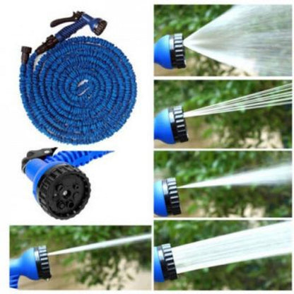 Furtun extensibil de gradina de 60 metri + Furtun extensibil 22,5m + Accesoriu pentru stropit + Perdea magnetica antiinsecte