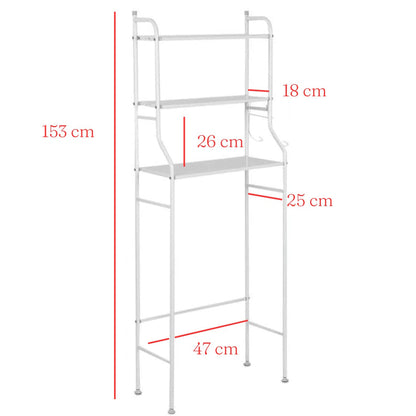 Raft depozitare baie alb metalic - toaleta