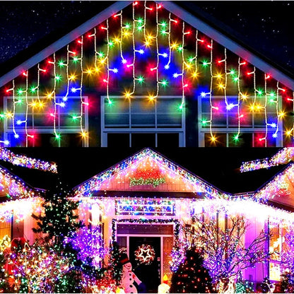 Decoratiune - Franjuri, cu LED-uri Tip Turturi, 12 metri - multicolora