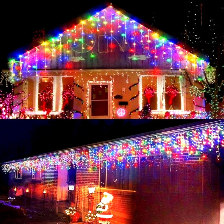 Decoratiune - Franjuri, cu LED-uri Tip Turturi, 12 metri - multicolora