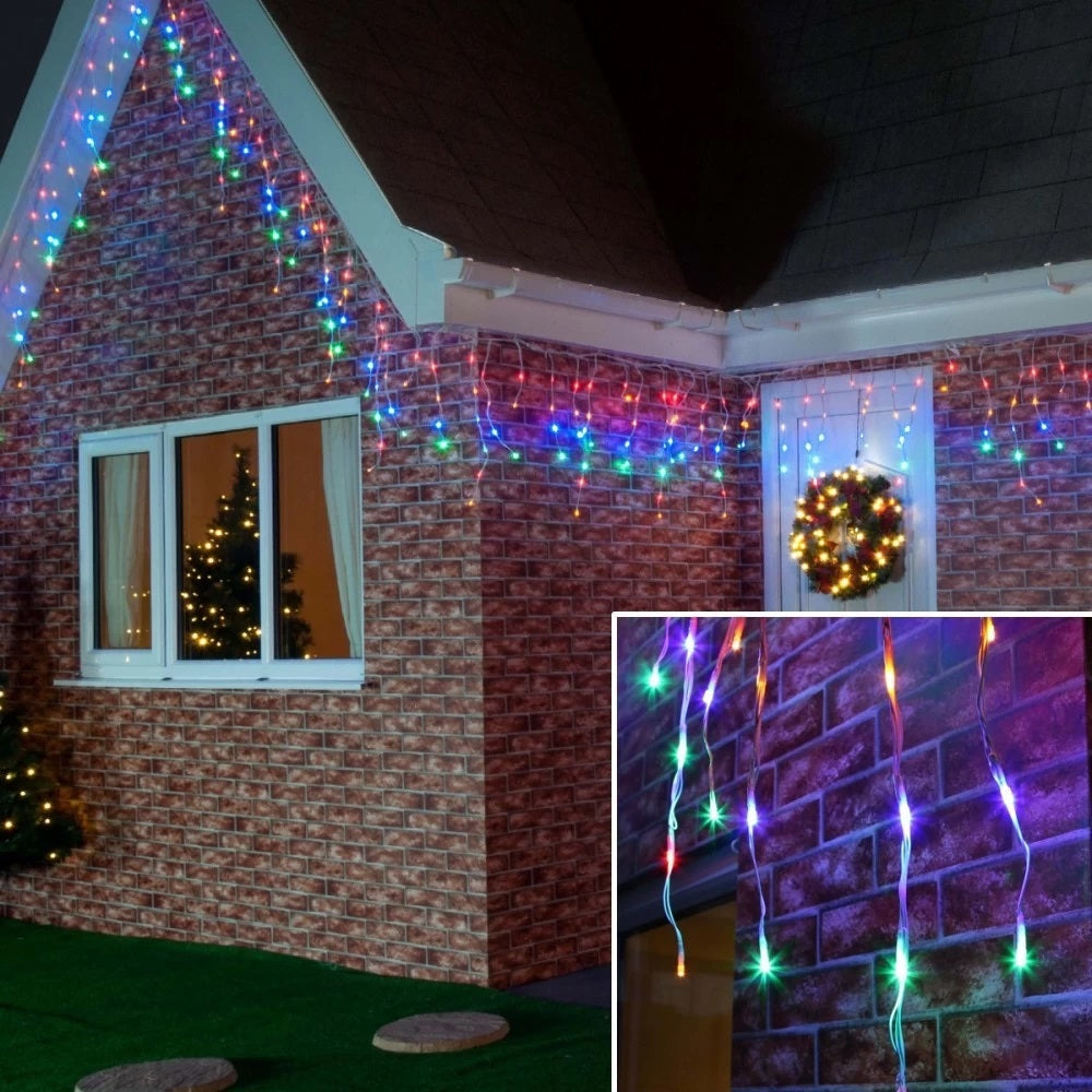 Decoratiune - Franjuri, cu LED-uri Tip Turturi, 12 metri - multicolora
