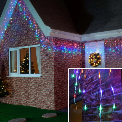 Decoratiune - Franjuri, cu LED-uri Tip Turturi, 12 metri - multicolora