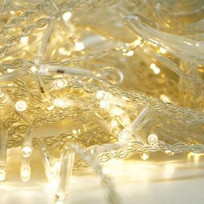Decoratiune - Franjuri, cu LED-uri Tip Turturi, 12 metri - Alb Cald
