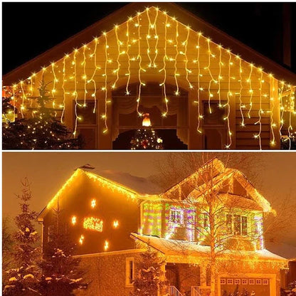 Set 2 x Decoratiune  - Franjuri, cu LED-uri Tip Turturi, 12 metri - Alb Rece