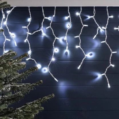 Decoratiune - Franjuri, cu LED-uri Tip Turturi, 12 metri - Alb Rece