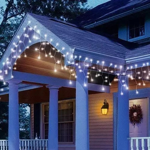 Set 2 x Decoratiune  - Franjuri, cu LED-uri Tip Turturi, 12 metri - Alb Rece