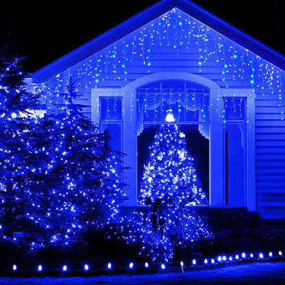 Decoratiune - Franjuri, cu LED-uri Tip Turturi, 12 metri - Albastru