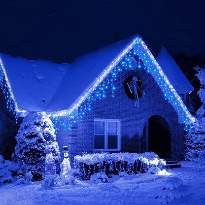 Set 2 x Decoratiune - Franjuri, cu LED-uri Tip Turturi, 12 metri - Albastru