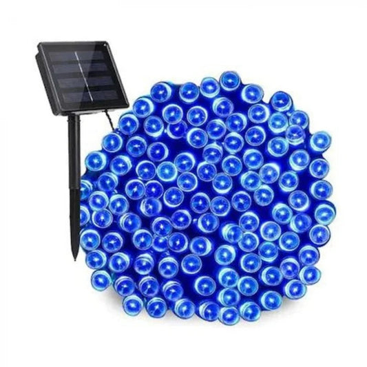 Decoratiune cu Incarcare Solara, 50 metri, 500 led - Albastru + CADOU