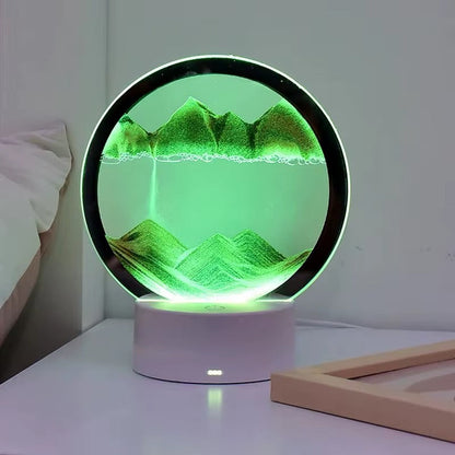 Lampa Decorativa Tip Clepsidra LED 3D cu Efect Nisip Miscator
