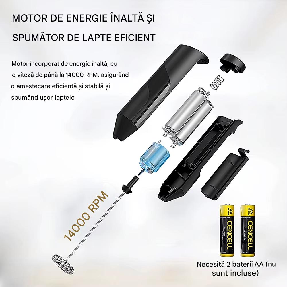 Mixer Electric pentru Spuma Lapte, Spumator Cafea Portabil cu Suport Metalic