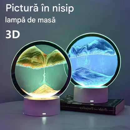 Lampa Decorativa Tip Clepsidra LED 3D cu Efect Nisip Miscator