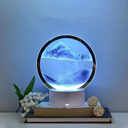 Lampa Decorativa Tip Clepsidra LED 3D cu Efect Nisip Miscator