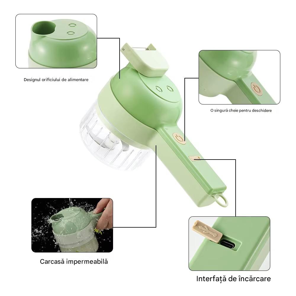 Tocator si maruntitor electric pentru alimente si legume 4 in 1