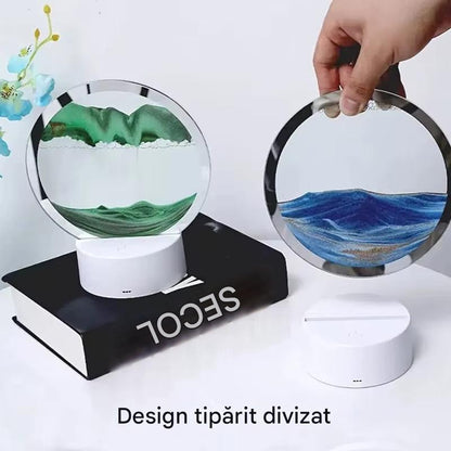 Lampa Decorativa Tip Clepsidra LED 3D cu Efect Nisip Miscator