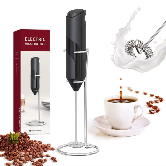 Mixer Electric pentru Spuma Lapte, Spumator Cafea Portabil cu Suport Metalic