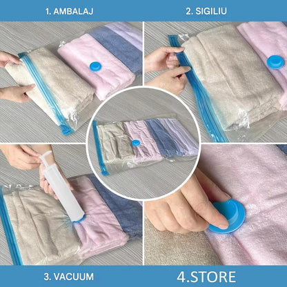 Set 4 saci vidat pentru depozitare, dimensiune 70x100 cm