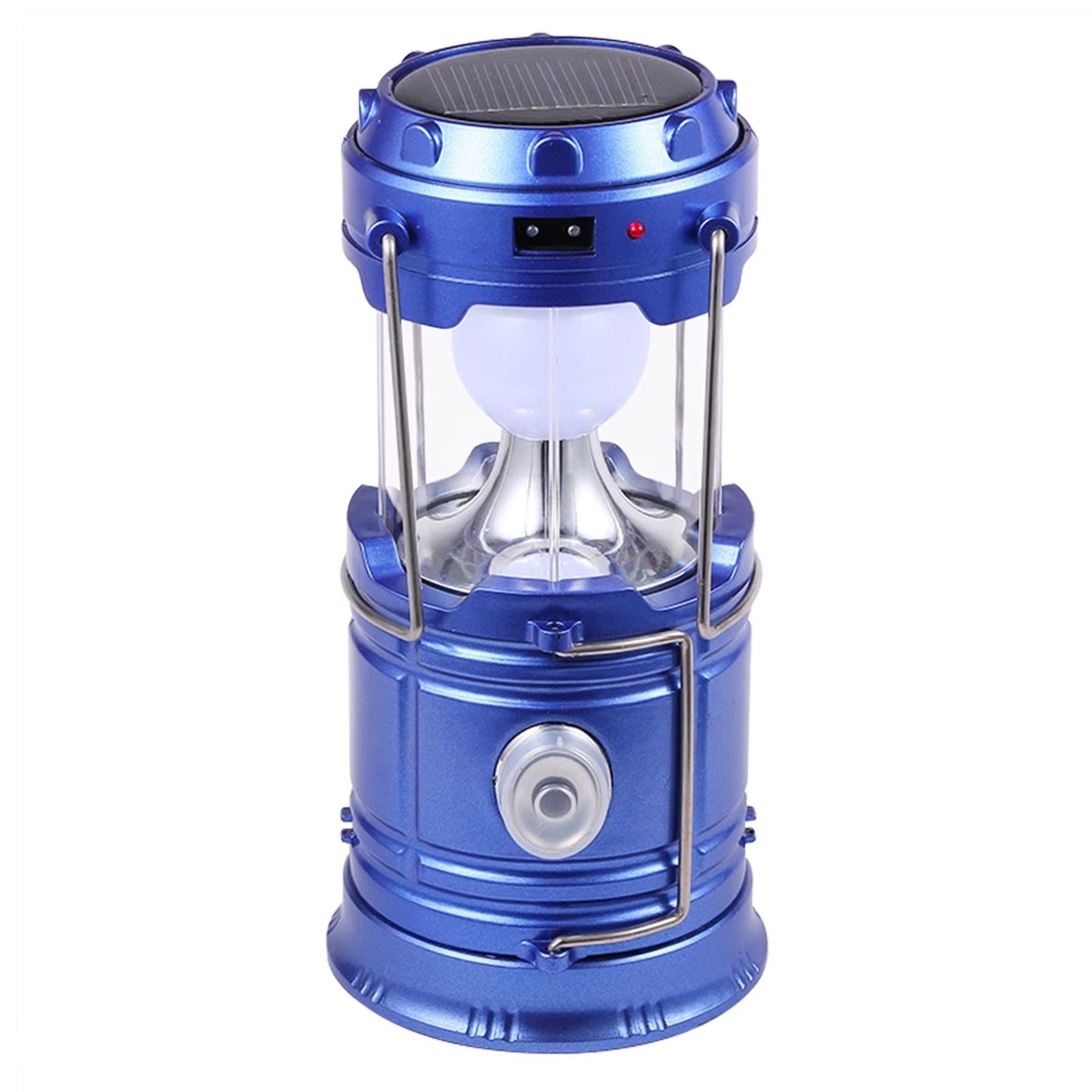 Felinar Camping LED Reincarcabil cu Lanterna, Panou Solar si USB